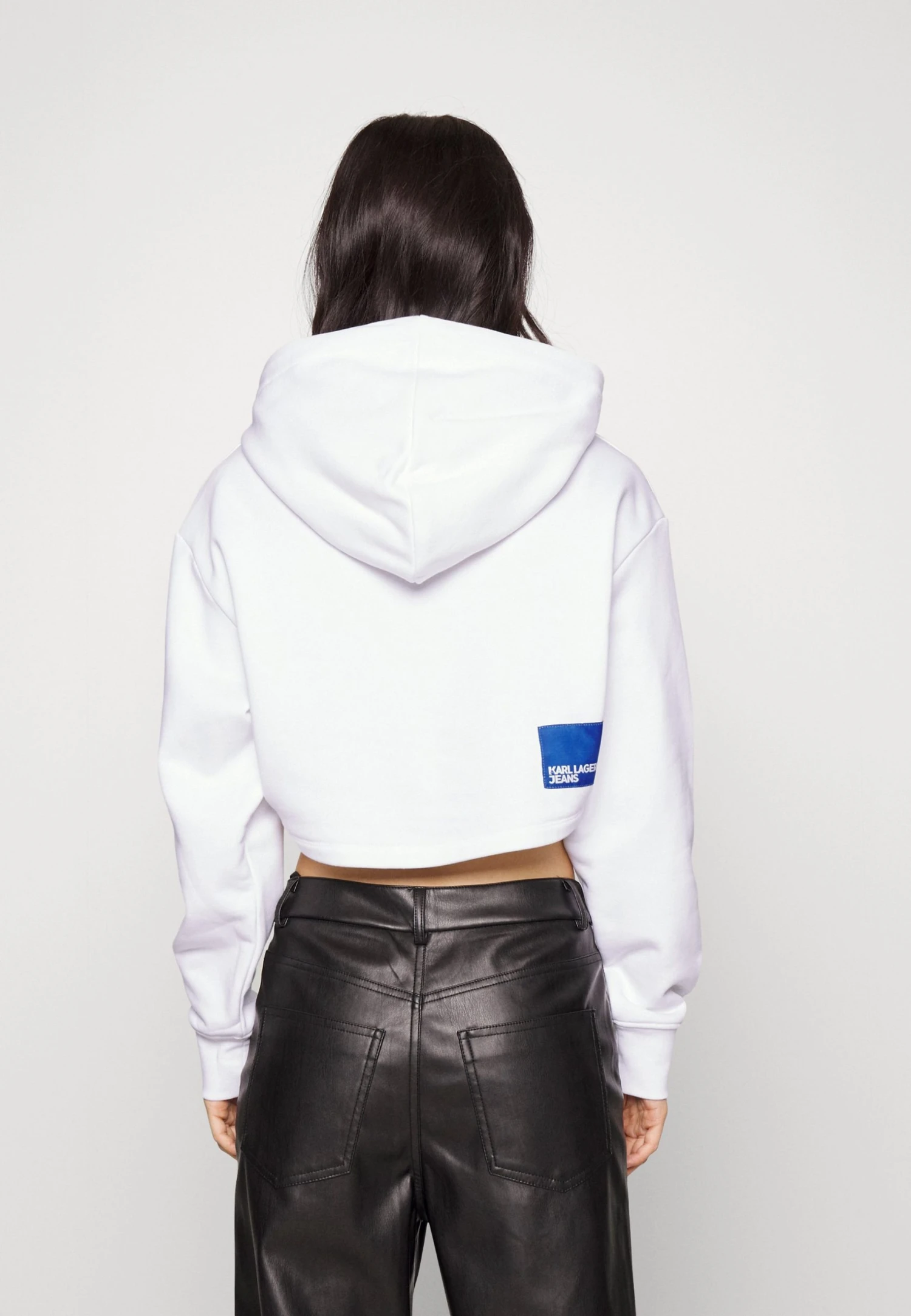 Karl Lagerfeld Jeans Cropped Hoodie - Sweatshirt - White 5 Karl Lagerfeld Jeans Cropped Hoodie - Sweatshirt - White - Bilde 3