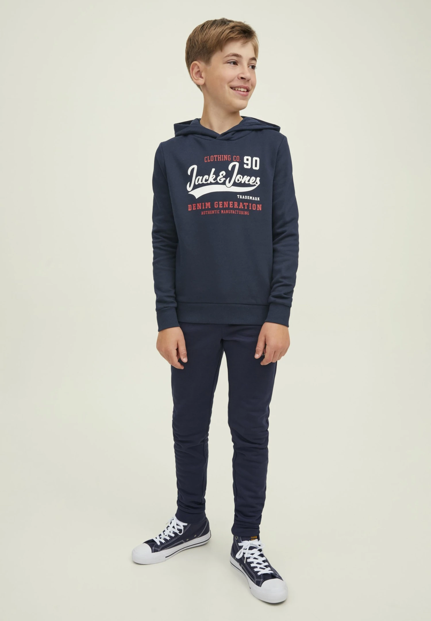 Jack & Jones Junior Elogo- Hoodie - Navy Blazer 3 Jack & Jones Junior Elogo- Hoodie - Navy Blazer