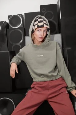 Pegador Kim Cropped Hoodie - Sweatshirt - Washed Mountain Grey