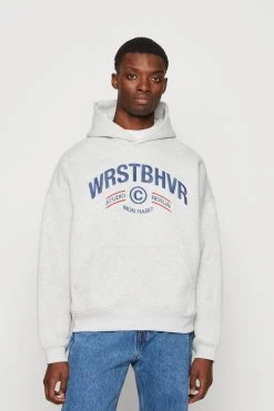 WRSTBHVR Moto Hoodie Unisex - Sweatshirt - Iced Grey Melange